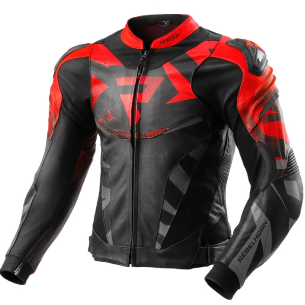 Moto oblečení - Bunda REBELHORN INFERNO černo-fluo červená