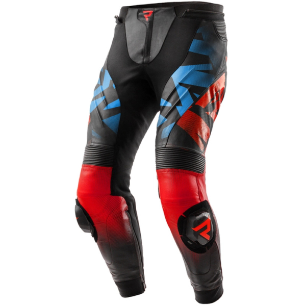 Moto oblečení - Kalhoty REBELHORN INFERNO černo-modro-bílo-červené