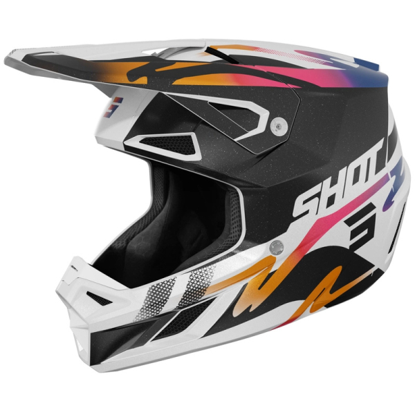Moto oblečení - Helma SHOT SPEED WAVE perleťově černo-bílá