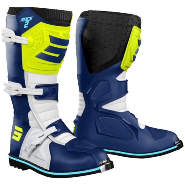 Moto oblečení - Boty SHOT RACE 2 modro-bílo-fluo žluté