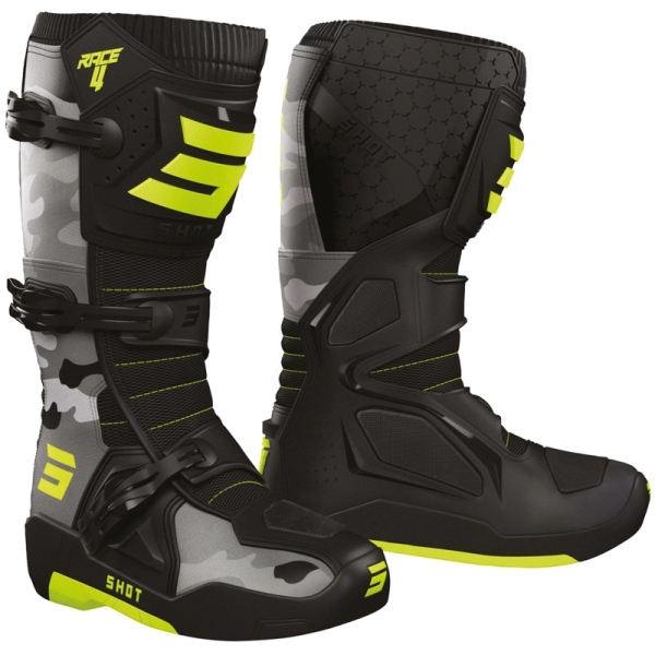 Moto oblečení - Boty SHOT RACE 4 camo-fluo žluté