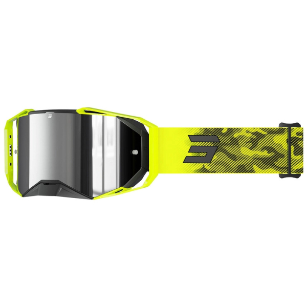 Moto oblečení - Brýle SHOT LITE PATROL fluo žluté se stříbrným iridiovým plexi