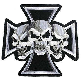 Volný čas a dárky - Nášivka Punk Skulls Cross střední