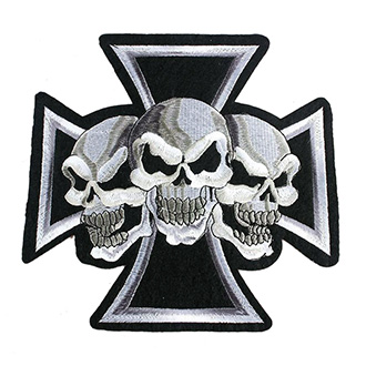 Volný čas a dárky - Nášivka Punk Skulls Cross malá