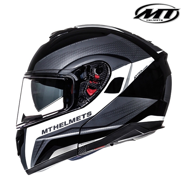 Moto oblečení - Helma MT ATOM TARMAC BLACK/WHITE