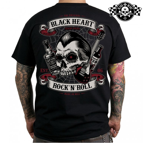 Moto oblečení - Tričko pánské BLACK HEART Beer and Whiskey
