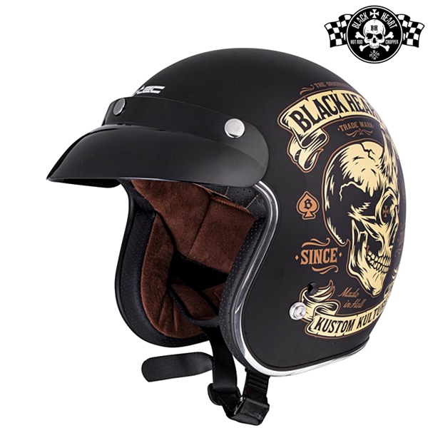 Moto oblečení - Helma BLACK HEART V541 Devil Skull