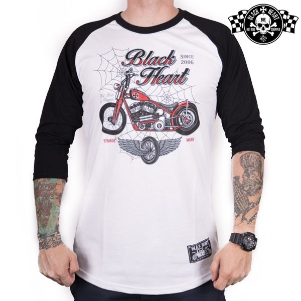 Moto oblečení - Triko pánské BLACK HEART Red Baron Chopper WHT