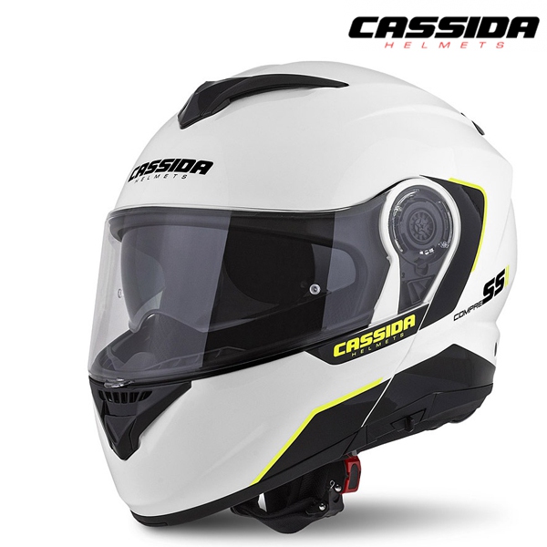 Moto oblečení - Helma CASSIDA COMPRESS 2.0 REFRACTION bílá/černá/žlutá