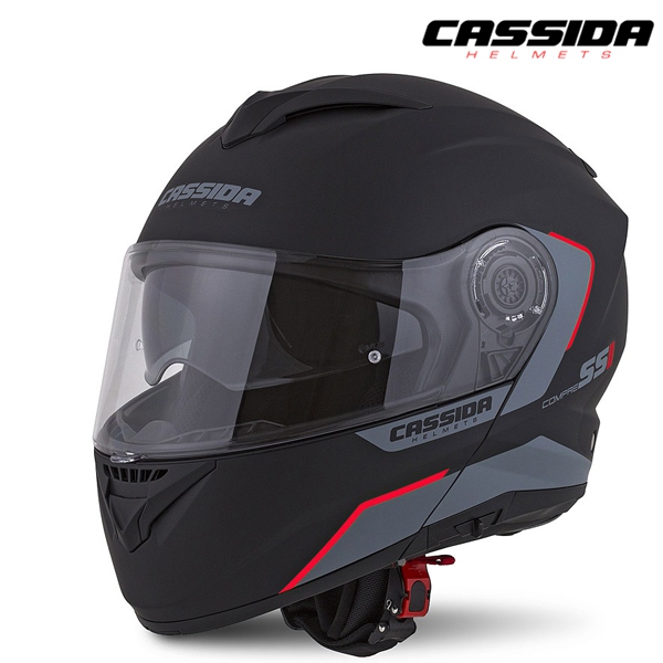Moto oblečení - Helma CASSIDA COMPRESS 2.0 REFRACTION černá/šedá/červená