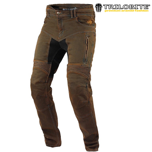 Moto oblečení - Kalhoty TRILOBITE 661 PARADO BROWN SLIM