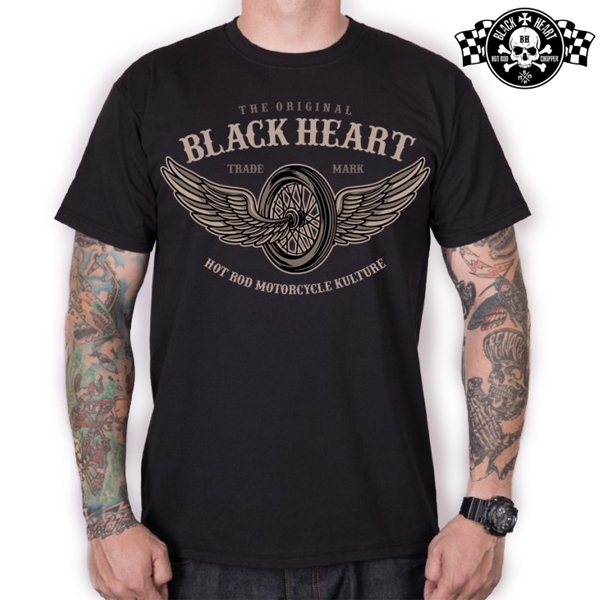 Moto oblečení - Tričko pánské BLACK HEART Wings
