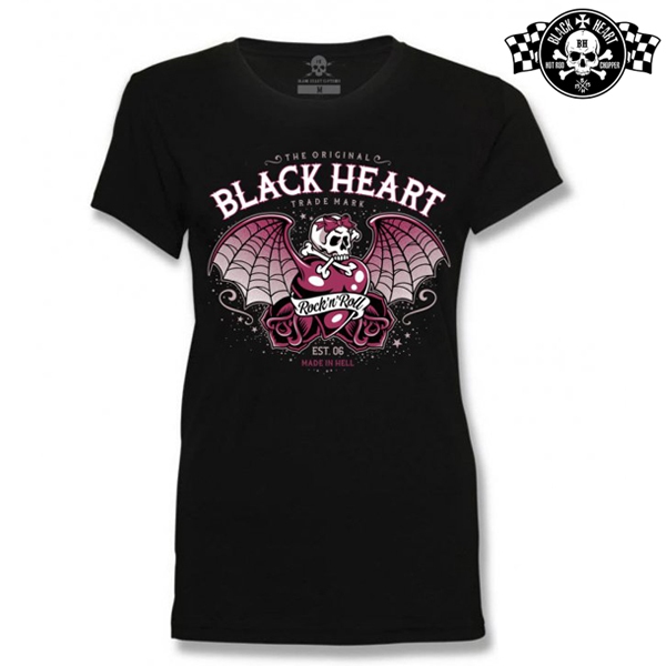 Moto oblečení - Tričko dámské BLACK HEART Wings Heart