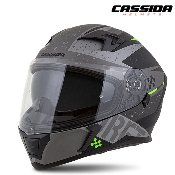 Moto oblečení - Helma CASSIDA INTEGRAL 3.0 DRFT šedá/černá/zelená