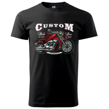Tričko páské krátký rukáv - Custom Motorcycles