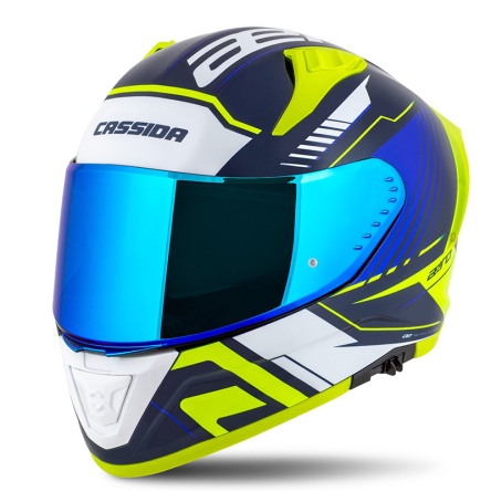 Helma CASSIDA AERO DROME modrá/žlutá fluo/bílá