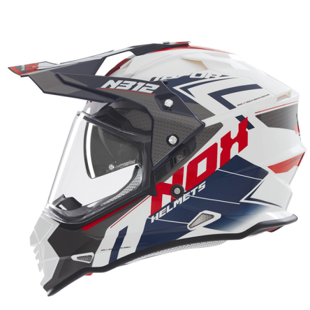 Helma NOX N312 VAPOR bílá/modrá/červená