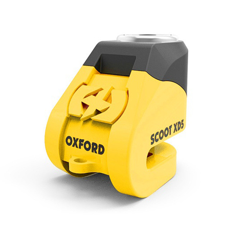 Zámek kotoučové brzdy OXFORD SCOOT XD5 - 6mm, žlutý