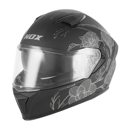 Helma NOX N402 SPRING černá matná/stříbrná