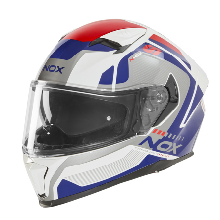 Helma NOX N402 MENTOR bílá/modrá/červená