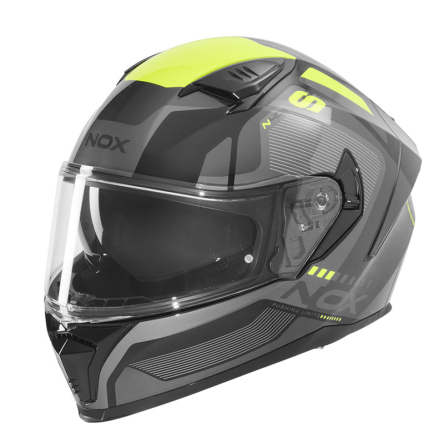 Helma NOX N402 MENTOR černá/žlutá fluo