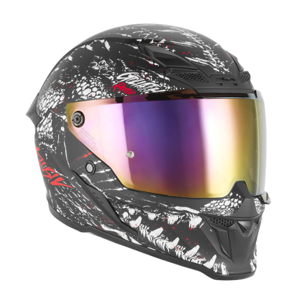 Helma NOX GOLIATH RAPTOR černá matná/bílá/červená