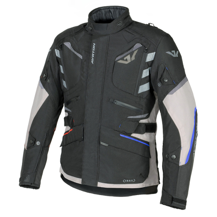 Bunda AYRTON TRAIL světle šedá/černá/trikolora