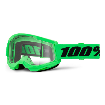 Brýle 100% STRATA 2 NEW neon zelené, čiré plexi