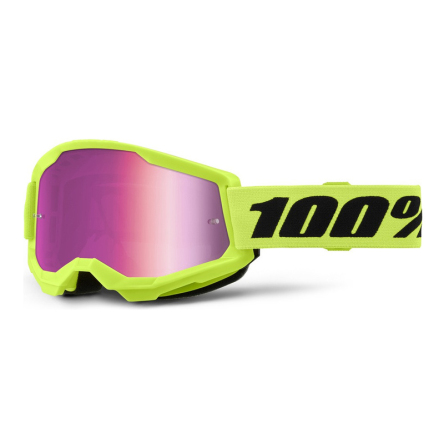 Brýle 100% STRATA 2 NEW Neon žluté, růžové plexi