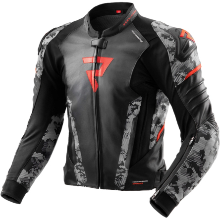Bunda REBELHORN VELOCE černo-šedo-fluo červená
