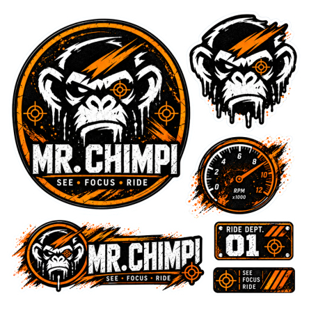 Nálepky Mr. Chimpi Ride Dept