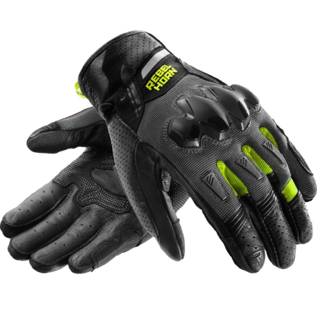 Rukavice REBELHORN DEFENDER černo-šedo-fluo žluté