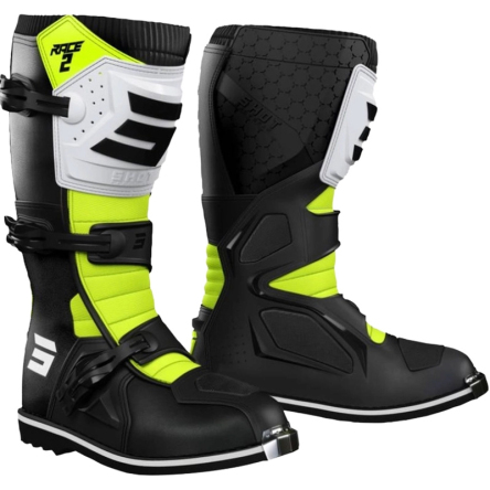 Dětské boty SHOT RACE 2 černo-bílo-fluo žluté
