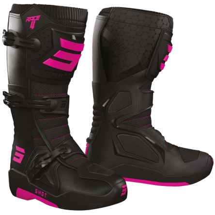 Boty SHOT RACE 4 černo-fluo růžové