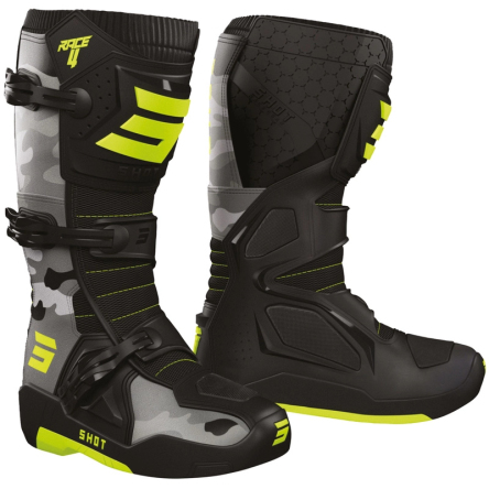 Boty SHOT RACE 4 camo-fluo žluté