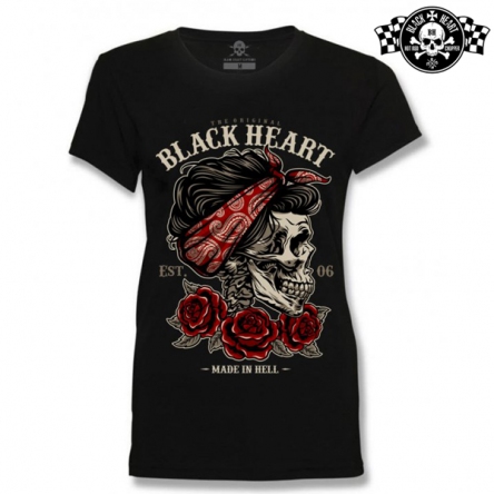 Tričko dámské BLACK HEART Pin Up Skull