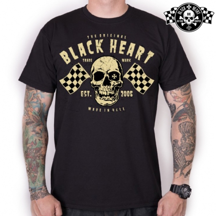 Tričko pánské BLACK HEART Flag Skull